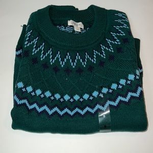 Style & Co. Green and Blue Knit Sweater